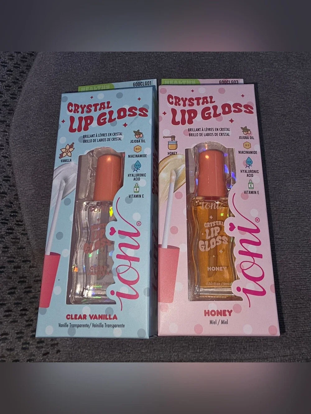 Ioni Crystal Lip Gloss - Clear Vanilla & Honey 0.30fl Oz BNIB